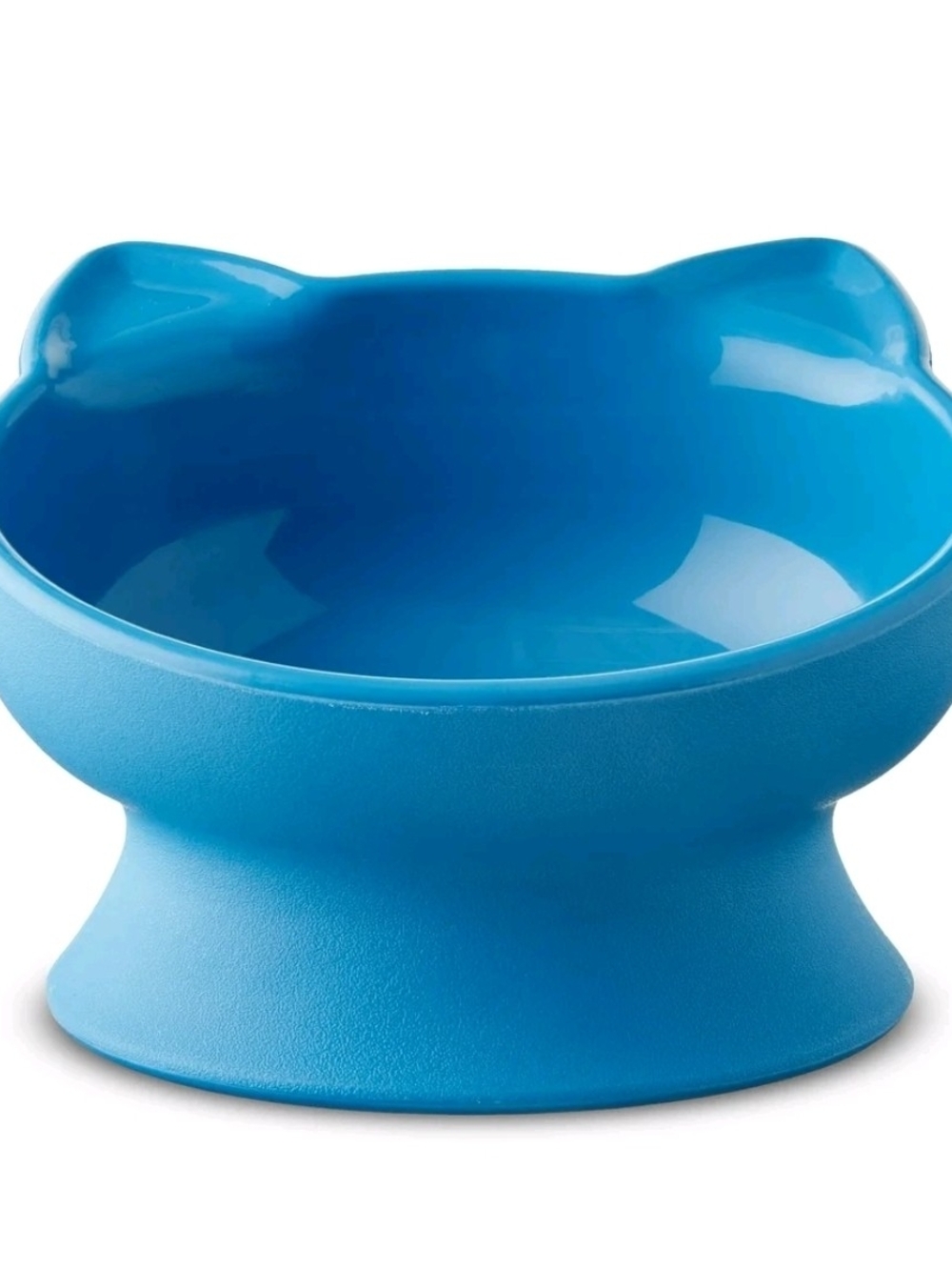Vibrant Life 0.8-Cup Plastic Elevated Cat Ear Water/Food Bowl, Blue
